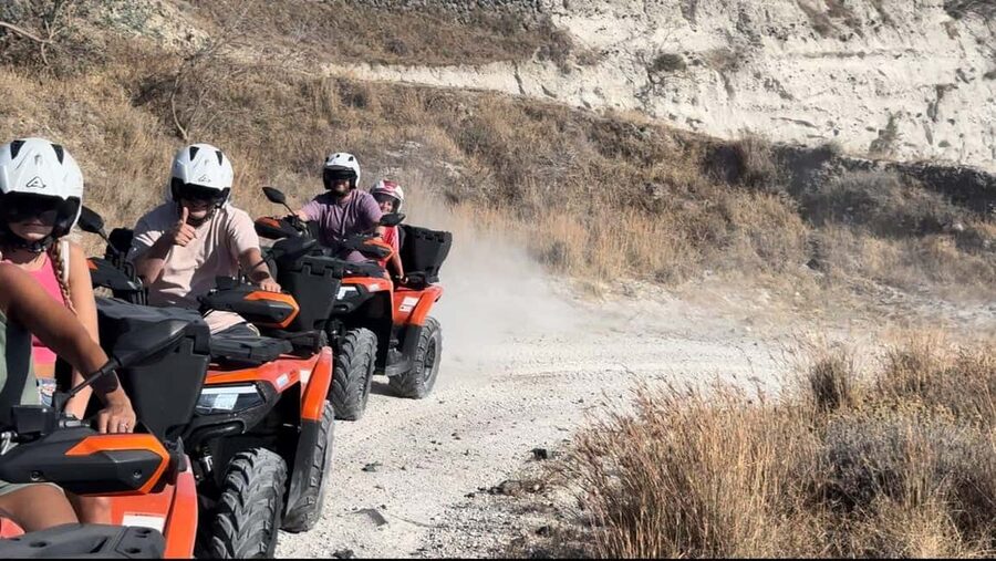 Santorini: ATV-Quad Off-Road Safari with Hidden Trails - Learning the ATV before the dusty tracks