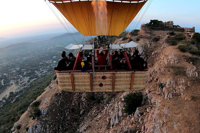 SkyWaltz Hot Air Balloon Safari - Samode, villages, hills, and open fields
