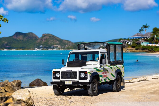 SoCoHo Jeep Safari - Historical Sites - Lunch - Beach - An open Jeep introduction to Antigua