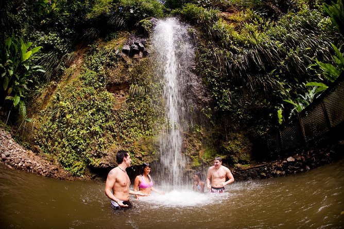 Soufriere Volcano Jeep Safari - A short walk to a waterfall at Anse La Raye