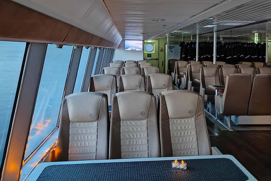 Tromsø Whale Safari with MS Gabriele - Inside MS Gabriele, warmth without giving up the view